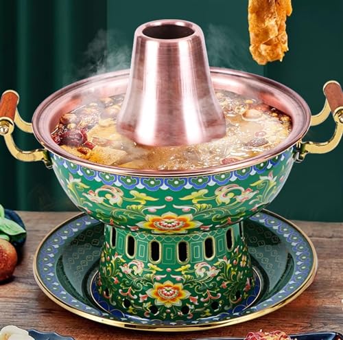 Olla china de cobre para hot pot tradicional 29x25.5 cm miniatura 4