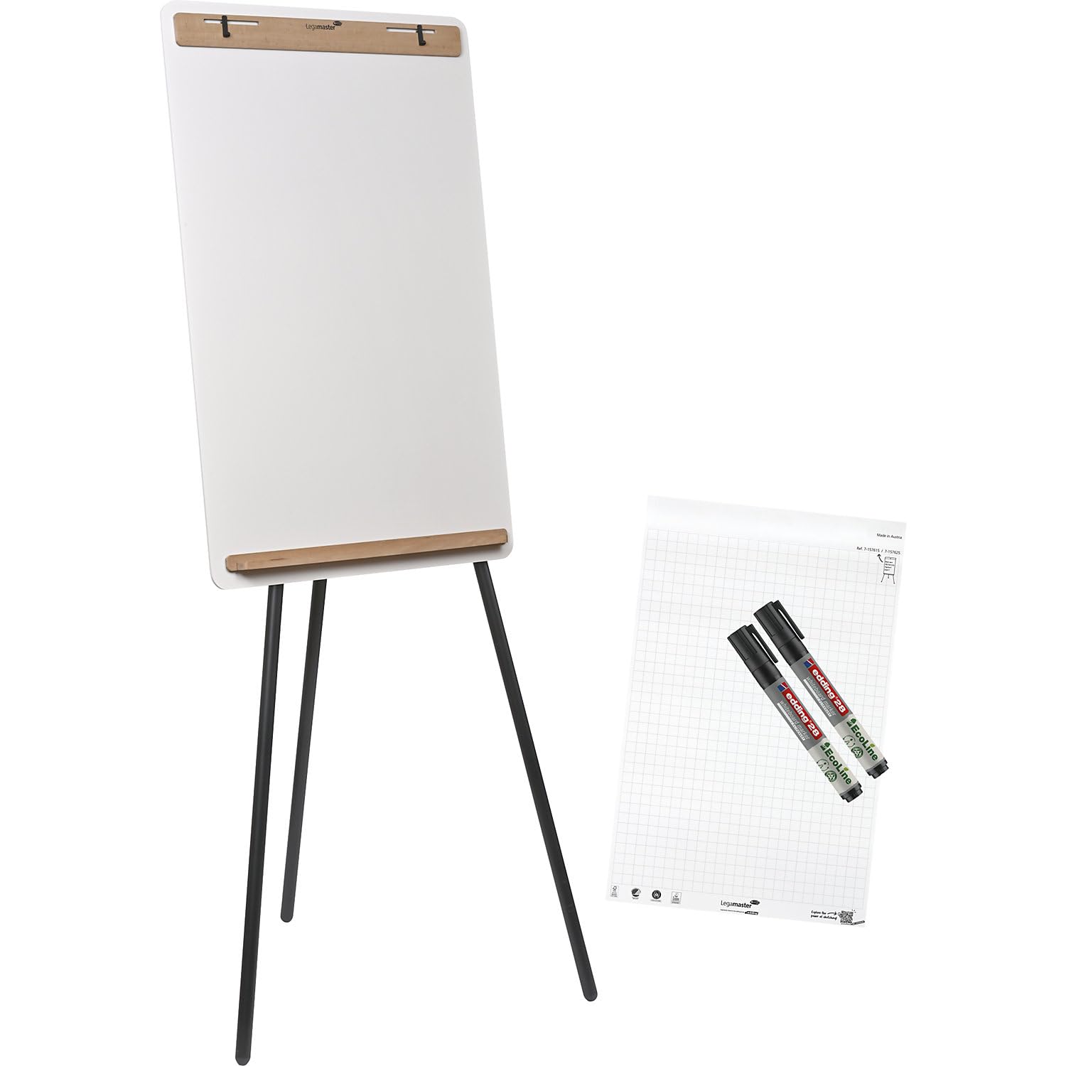 Legamaster | Flipchart SKLegamaster SKETCH INFINITE Flipchart – weiß – Dreibein Stativ – 2in1 Whiteboard & Papiertafel – rahmenlos, magnetisch – Präsentationstafel für Büro, Meetings und Workshops