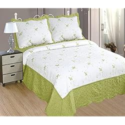 Colchas Bouti Carrefour Colcha de Cama de Cosida, Bordada y Moderna Llevan Fundas de Almohada 50x70+5cm (O-2611, Cama 150)