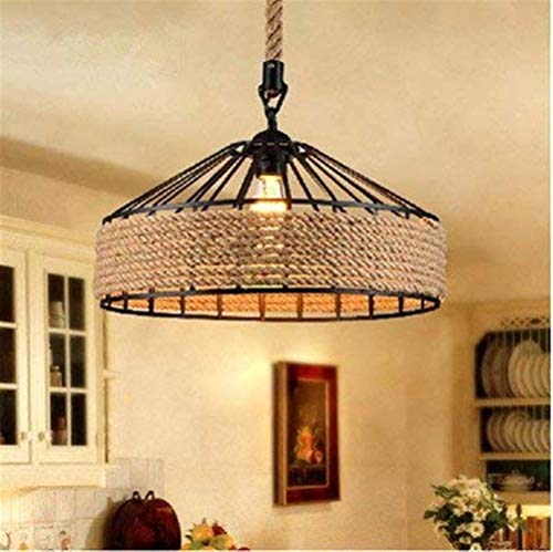 Lustre en fer de 43cm de diamètre avec magnifiques lumières de corde