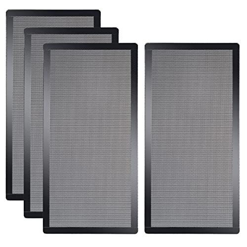 [4 Pack] 280x140mm PC Case Dust Mesh Filter, Magnetic Frame Computer Fan Dust Mesh PC Cooler Filter Dustproof PVC Cover Grills - Black