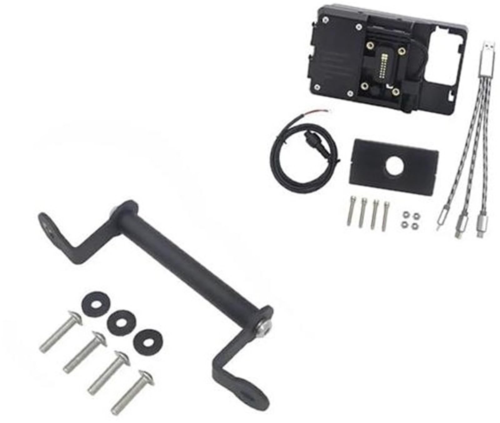 Uchwyt na telefon motocyklowy, do TRACER700, do Tracer 700 2020 2021 Uchwyt na telefon komórkowy GPS USB do ładowania bezprzewodowego Uchwyt nawigacyjny Uchwyt na telefon motocyklowy(BLACK USB