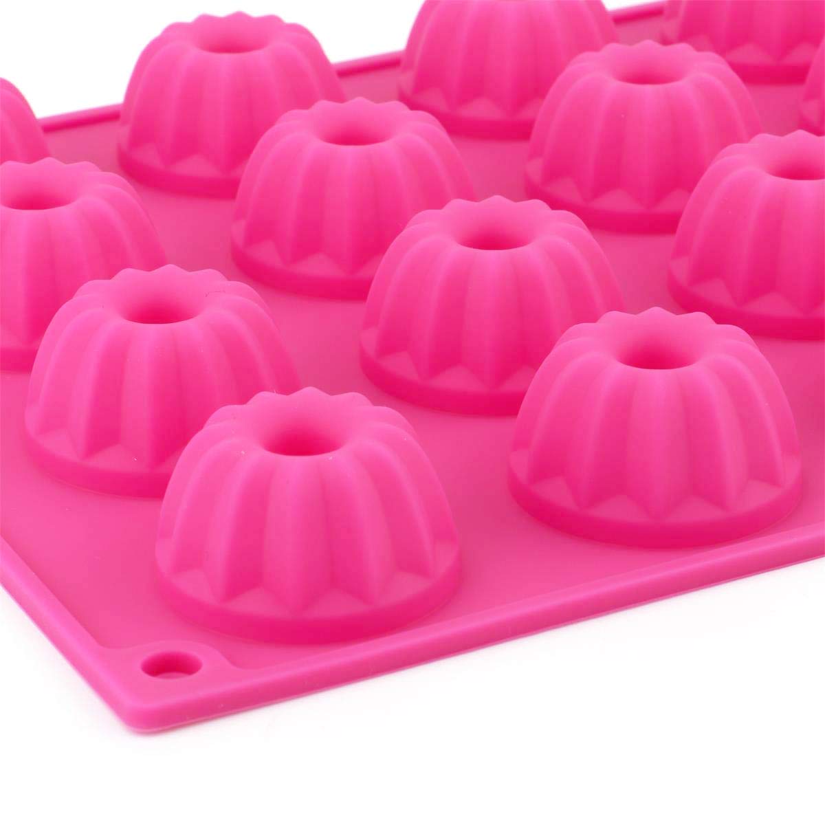 Tebery 2 unidades de 20 cavidades mini molde de silicona para hornear cubitos de hielo, molde de chocolate, 30 x 20 x 2,2 cm, color rosa