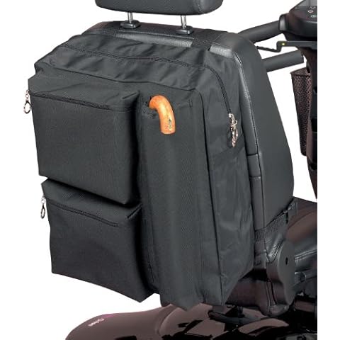 Homecraft Deluxe Scooter Bag, Waterproof, For Electric Scooters, Storage for Crutches and Walking Sticks, Mobility Aids, Black Cover