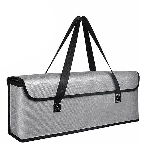 XBERSTAR Lipo Safe Bag Large Space Portable Fireproof ExplosionProof Bag for E-Bike 36V Battery (silver)