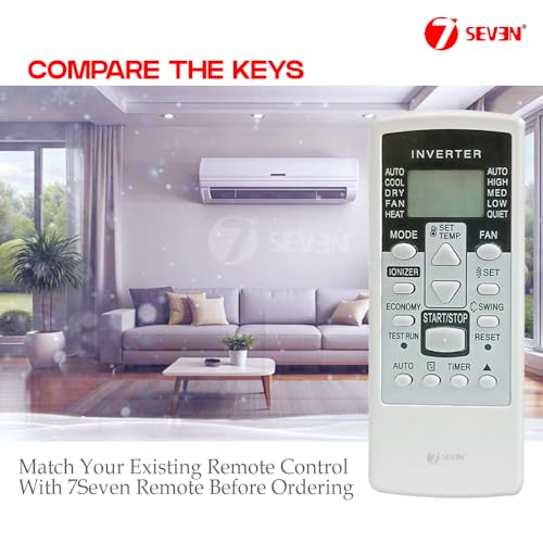 Image of 7SEVEN Compatible O General AC Remote Original 113 Model Suitable for 1 1.5 2 Ton Split or Window Air Conditioner - Match Exactly with Old Model Remote Control for Better Performance