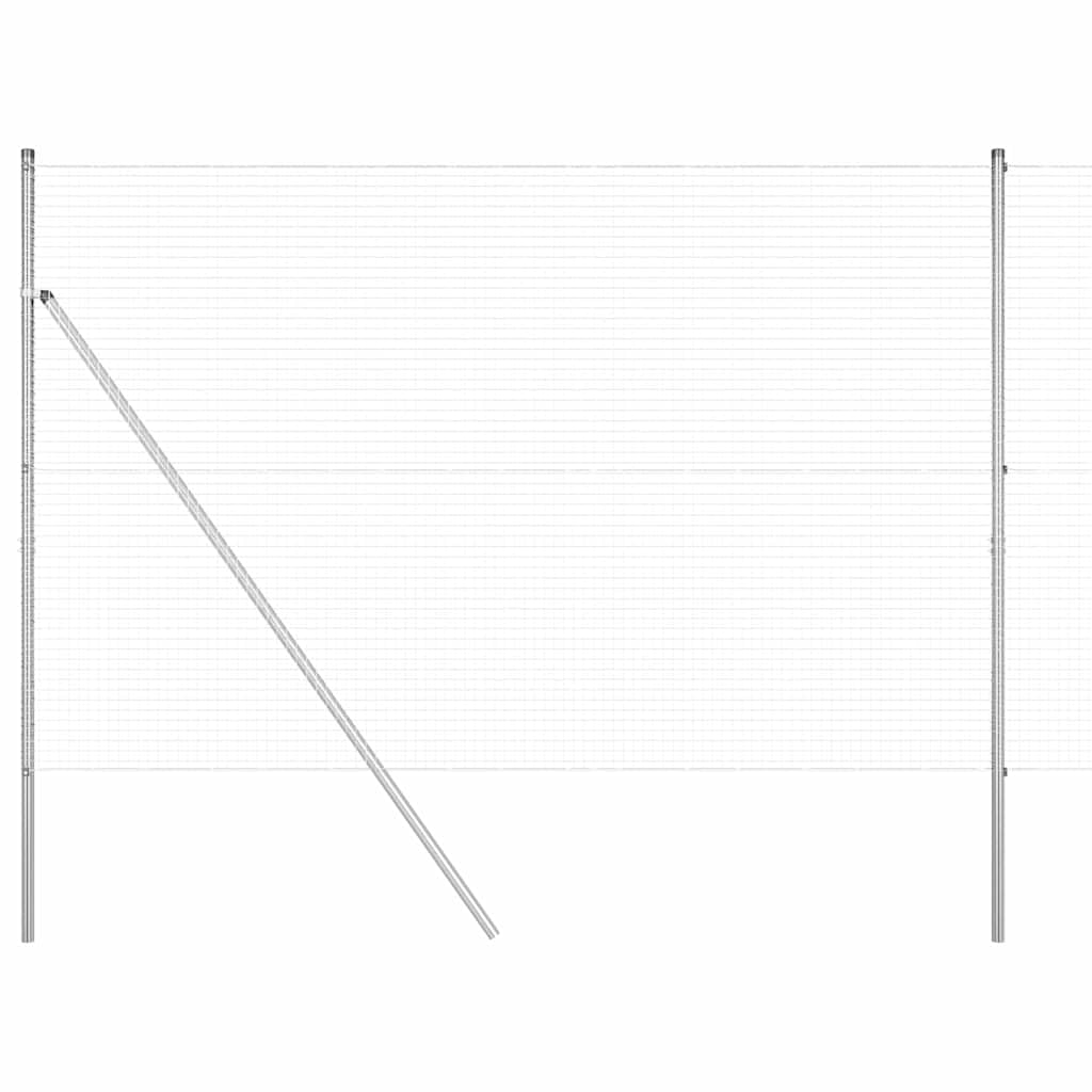 Fence Post Silver 25 x 1.6 m Steel Mesh Outdoor Garden Fencing Kit Weather Resistant 25x25mm Wire Panel Modular Set for Privacy Boundary Security Patio Lawn