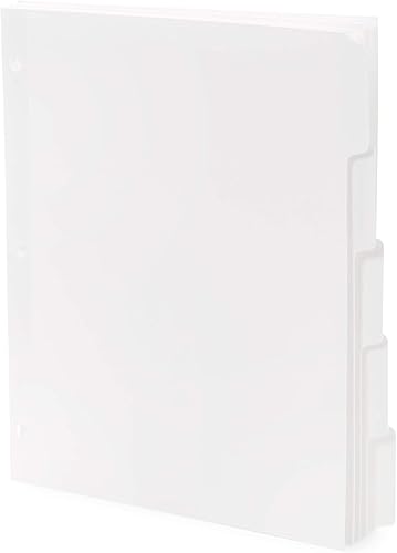 Miniatura 7 de Blue Summit - Separadores de carpetas de 3 anillos con pestañas, borde reforzado, corte de 1/5, tamaño carta, separadores de 5 pestañas para carpeta