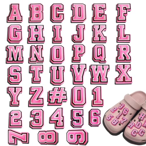37 Pcs Number Letter Shoe Charms A-Z Letters & 0-9# Numbers Shoe Charms Durable Shoe Accessories Waterproof PVC Shoe Decorations Compatible for Crocs DIY Decorative Shoe Gifts For Boys Girls
