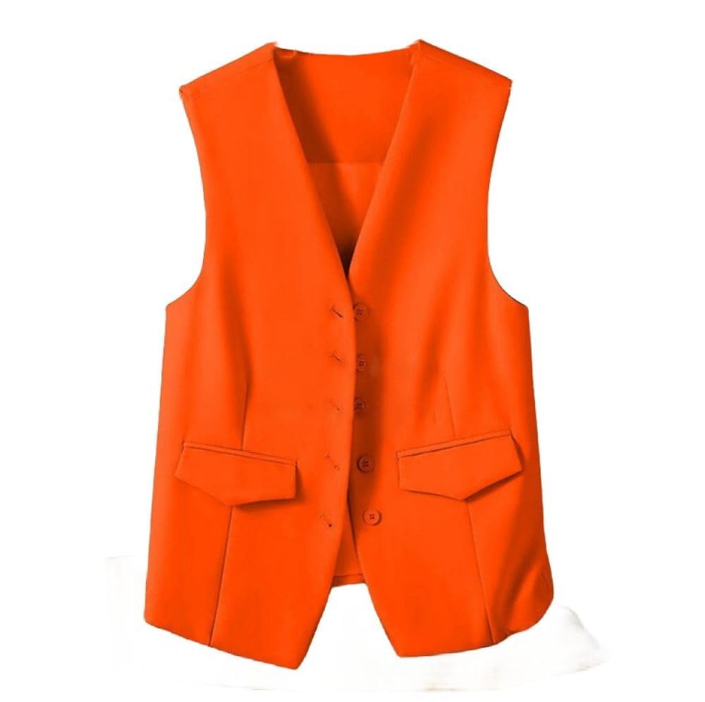 CuLtP Damesvest Mouwloze Blazer, Elegante Slanke Button-Down CuLtP Damesvest Mouwloze Blazer, Elegante Slanke Button-Down