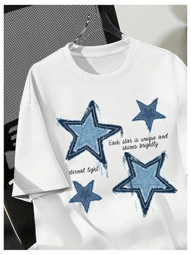 Boy's Casual Tropical Star Letter Print T Shirt Short Sleeve Crew Neck Drop Shoulder Tee Tops3