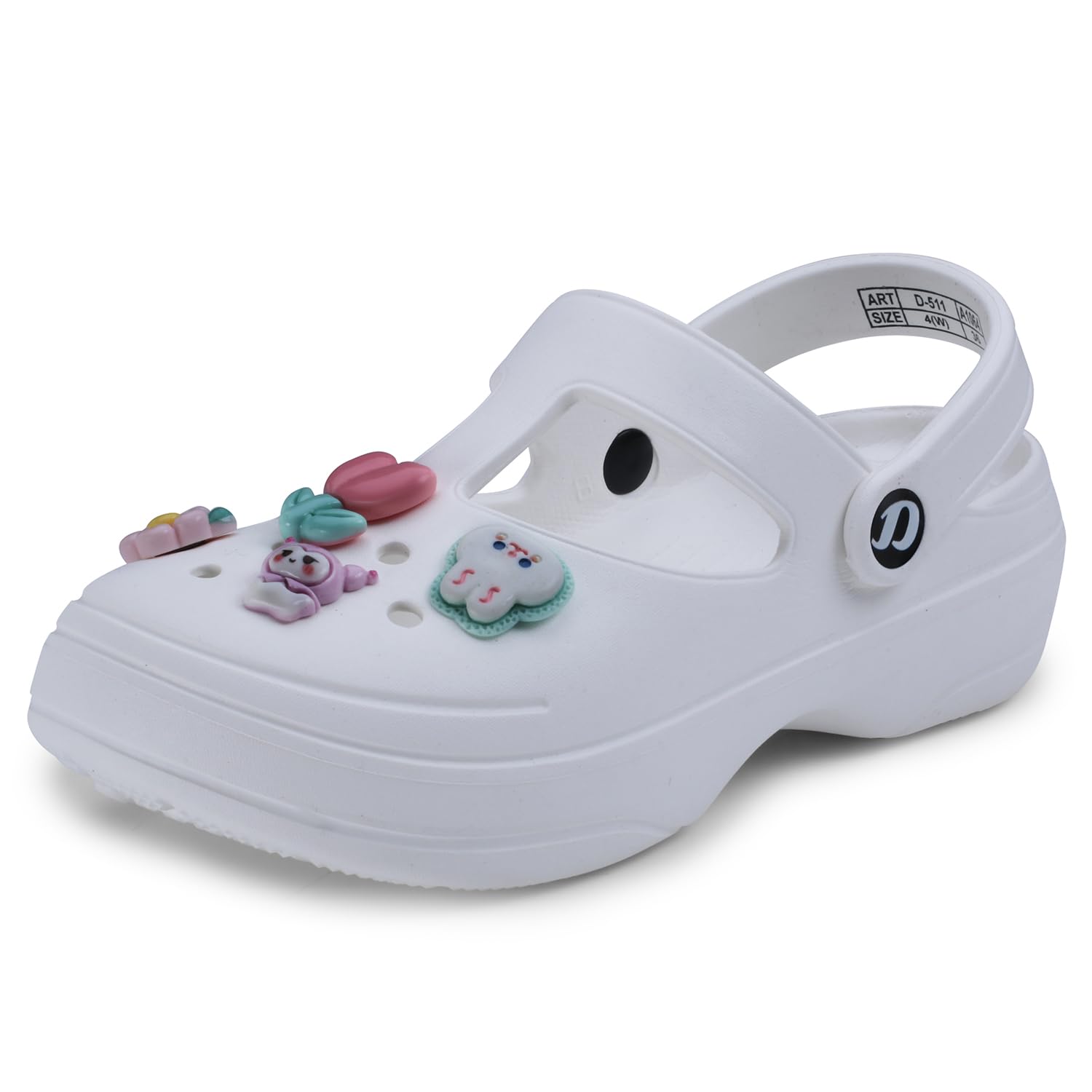 – Women's Classic Charms Clogs/Sandals with Adjustable Back Strap for Adult | Comfortable & Light Weight | Stylish & Anti-Skid |Waterproof & Everyday Use Mules for Girls/Ladies D-511