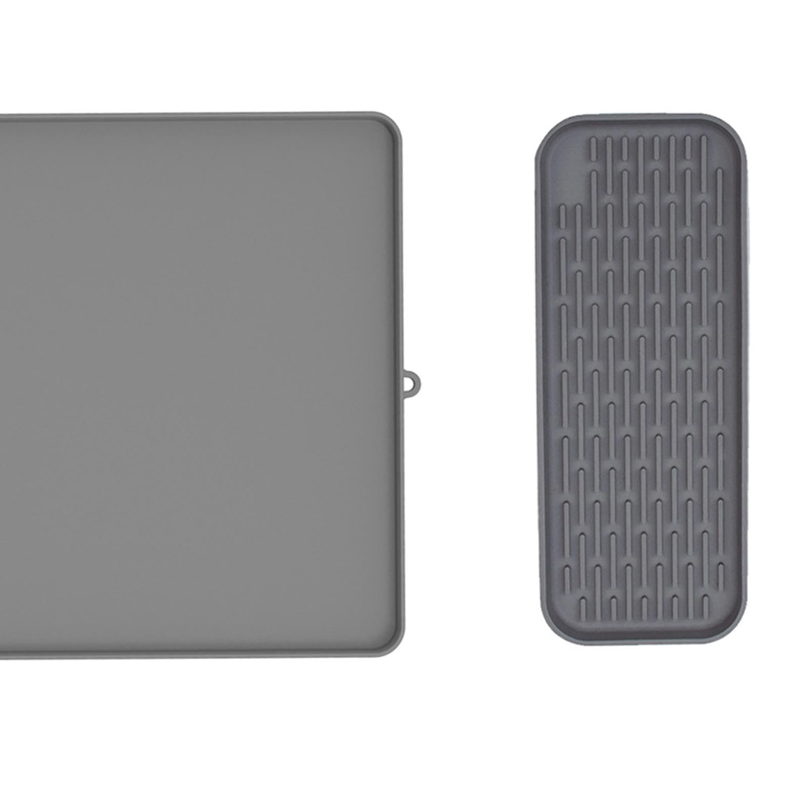 Juego de Tapetes de Silicona Antideslizantes para Platos, Utensilio de Cocina Que Mantiene La Limpieza Y Es Extraíble para Encimeras de Cocina Y Resta, Gris, Individual