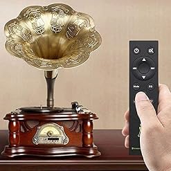 Bluetooth Belt-Drive Record Retro Player Turntable Library Vintage Phonographe Gramophone avec klaxon en cuivre Caisson… - Les Beatles, Paul McCartney, John Lennon, RIngo Starr, George Harrison Bluetooth Belt-Drive Record Retro Player Turntable Library Vintage Phonographe Gramophone avec klaxon en cuivre Caisson… – Image 3