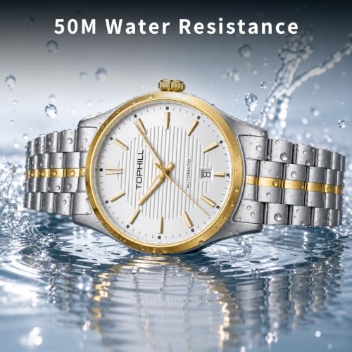 Image of TOPHILL Men Watches Automatic Mechanical Watches - Dive, GMT, Chronograph & Dress Styles | 316L Stainless Steel, Sapphire Crystal, Ceramic Bezel | 5ATM-300M Waterproof with Super Luminous | Classic Business & Sport Casual