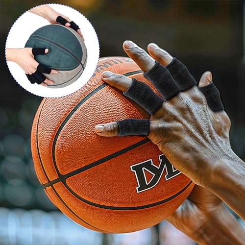 TIESOME 10 Stück Fingerschutz, Elastische Fingerschützer Fingerverband Fingerlinge für Sportverletzungen Fingerkuppenschutz für Basketball Volleyball Schlauchverband Finger zur Schmerzlinderung