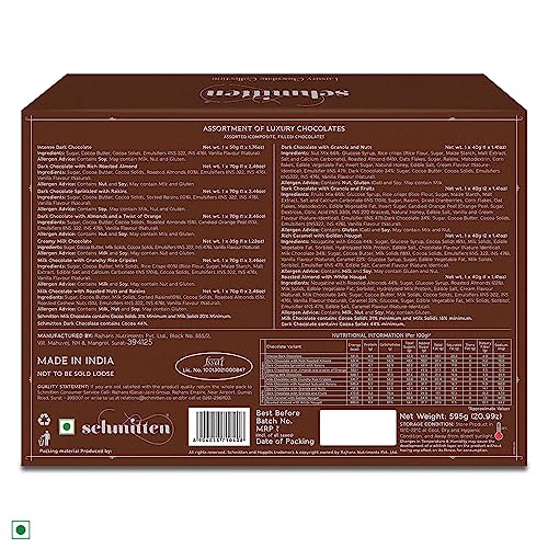 Image of Schmitten Luxury Chocolates Collection - Assorted Gift Pack - Silver, 595 Gm