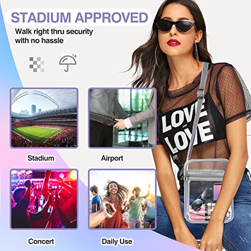 Image of Clear Bag Stadium Approved,Clear Crossbody Purse Bag, with Adjustable Shoulder Strap for Women, With front pocket