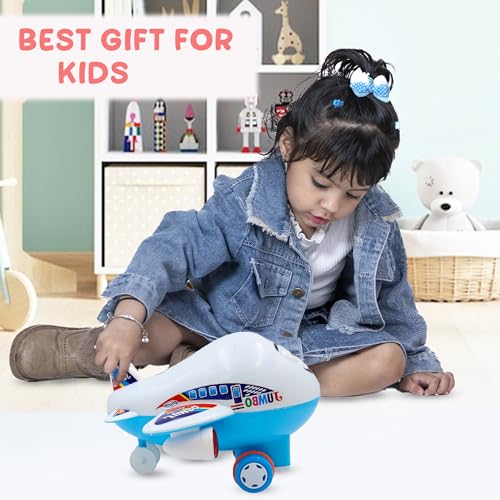 Image of ToyBharat Jumbo Plane Friction Power Toy in Multicolour with Realistic Design for Kids Aged 1-6 Years. Safe, Non-Toxic, Battery-Free, Ideal for Indoor and Outdoor Play.