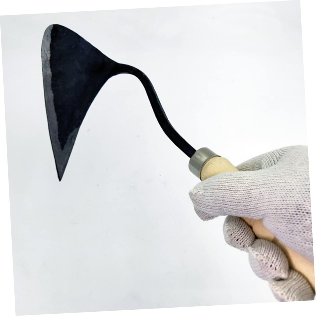 TOYANDONA Attrezzo da Giardino Manico in Legno e Punta Triangolare in Acciaio al Carbonio Medio, Leggera e Resistente per Diserbo e Giardinaggio Manuale Efficiente