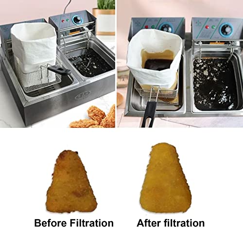 Filtri dell'olio per friggitrice, sacchetto di carta per filtro dell'olio per cibi fritti, fibra di cotone ecologica, ideale per ristoranti, bar, camion alimentari e uso domestico