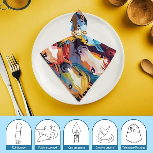 Servilletas de Tela de Poliéster con Diseño Floral miniatura 7