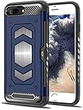 iPhone 7 Plus Case, iPhone 8 Plus Case, Teryei Military Grade Duty Premium Protective Cases Shock Magnetic Cell Phone Holder for car，Phone case iPhone 8 Plus case with Card Holder (Blue)