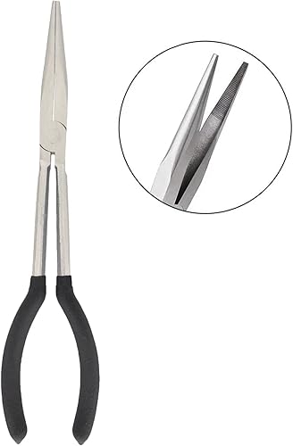 Miniatura 2 de Juego de alicates de 1 pieza de 11 pulgadas de largo alcance, juegos de alicates de punta de aguja larga, rectos, diseñados para mecánicos, técnicos