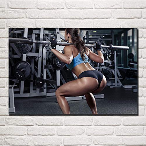 Sports Blonde Bikini Bodybuilder Girl Woman Fitness Living Room Home Wall Modern Art