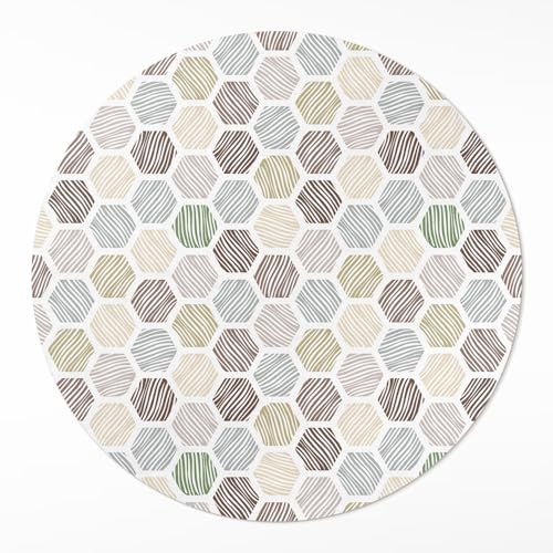 Tapis vinyle déco maison moderne rond pour une cuisine design - 2