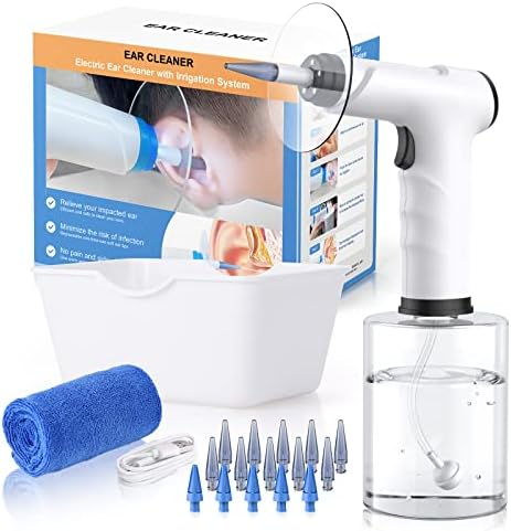 Ear Wax Removal, Ear Cleaner, Earwax Removal Kit, Manual Ear Irrigation Flushing System, Ear Cleaning Kit, Safe and Effective to Clean Ear Built Up Wax (Black)
