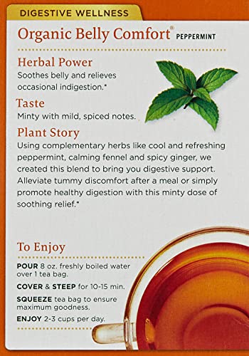 Traditional Medicinals Organic Belly Comfort Peppermint Herbal Tea, Promotes Healthy Digestion, (Pack Of 1) - 16 Tea Bags #TOP1