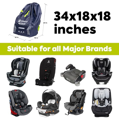 image for Qanoot Car Seat Travel Bag for Airplane – Durable Back Pack Style Ca
