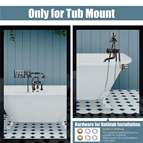 Aolemi Oil Rubbed Bronze Clawfoot Tub Faucet Bathtub Filler With Hand Held Shower Faucet Double Cross Handles With Tub Spout Victorian Lengthen Adapter Adjustable Swing Arms #TOP2