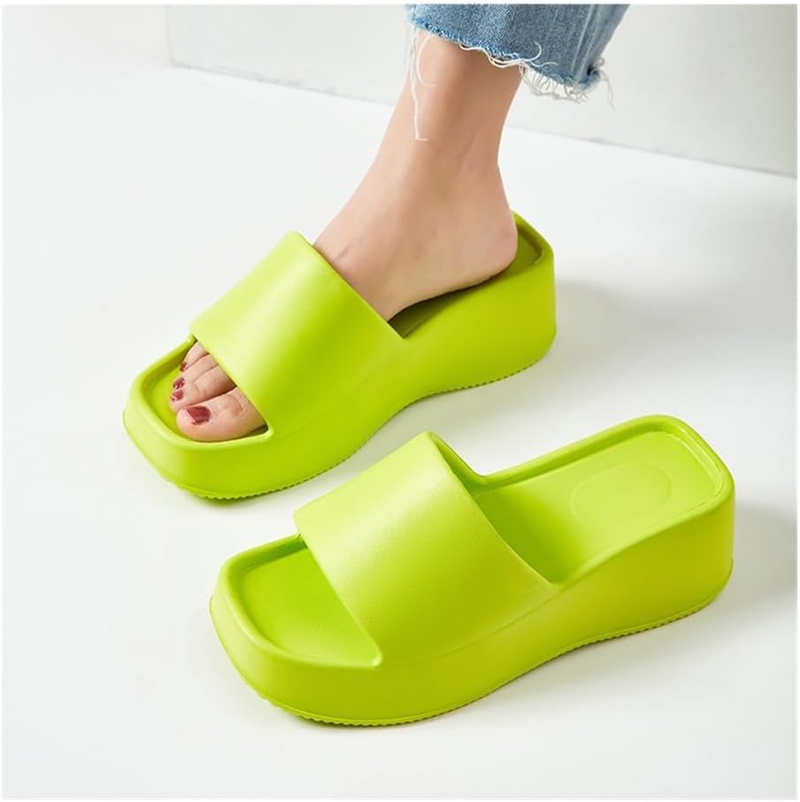 Sandals, 6cm Thick EVA Sandals - Comfortable Outdoor Slippers for Women Shower Shoes(Green,5.5)