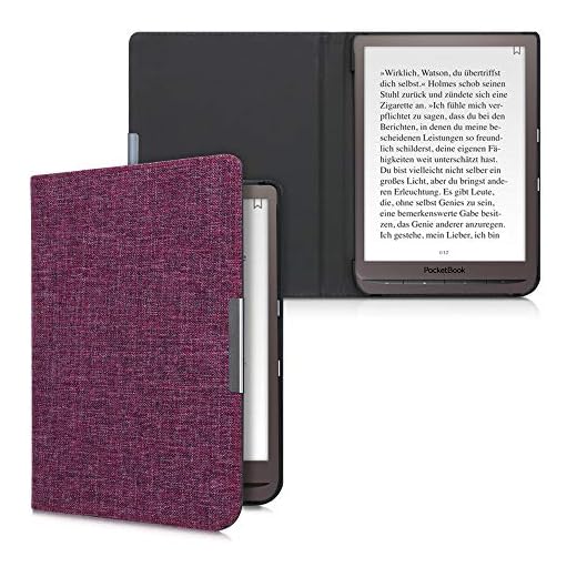 kwmobile Fodral kompatibelt med Pocketbook InkPad 3/3 Pro/Color – tyg eReader skyddsfodral Cover Case – rosa