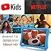 PRITOM 10 inch Kids Tablet Android 14 Tabletas 32GB, Quad-Core, 6000mAh, Large HD IPS Display, WiFi 6, Dual Camera, Bluetooth, Toddler Tablet for Kids Age 3+, Blue