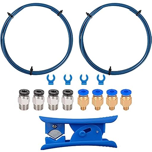 MMOBIEL 2x Tubos de PTFE Bowden para impresora 3D de 1m XS Series, filamento de 1,75 mm compatible las 3D Ender 3 V2/ Ender 3 (Pro) /Ender 5/ CR-10/10S 20 incl. 2x PC4-M10 Ajustador y cortador | Ya disponible en tu tienda friki favorita! En mundofriki.es!