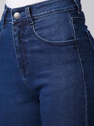 Image of Dolce Crudo Women's Skinny Fit High Rise Regular Length Stretchable High Waist Denim Jeans