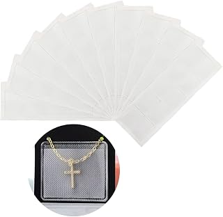 ネックレス ディスプレイカード クリアチェーンスリーブ 粘着バッグ, S | ジュエリーカード用のクリアチェーンスリーブ、ルースチェーンストレージ