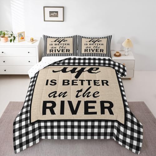 Erosebridal Rustic Lodge Cabin Comforter Full Black White Brown Bedding