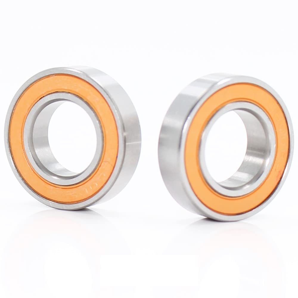 2pcs S61700 2RS CB / S6700 2RS CB ABEC7 10x15x4mm Rodamiento de bolas de cerámica híbrido de acero inoxidable S6700RS
