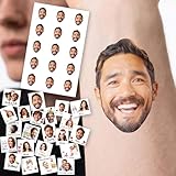 Personalized Gifts for Wedding Bachelor Birthday Party, 15pcs Custom Temporary Tattoos with Photo and Name, Personalized Custom Fun Face Tattoo for Men Dad Boyfriend Groom Bride Fiance Husband Him Her