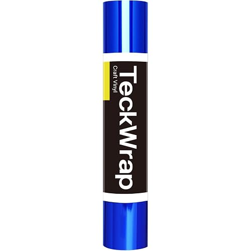 TECKWRAP Blue Chrome Vinyl Wrap Blue Metallic Vinyl Bubble Free Permanent Vinyl1ftx5ft