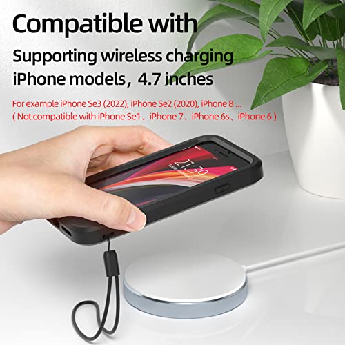 Wxr For Iphone Se Case 2022/2020,Iphone 8/7/6S/6 Case,Soft Silicone Bumper & Crystal Clear Hard Pc Back And Inner,3In1 Heavy Dropproof Case For Iphone Se 3Rd/2Nd 4.7 Inch. (Black) #TOP6