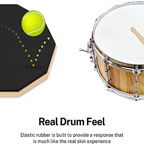 8 Zoll Drum Pad ÜBungspad Schlagzeug, Drum Pad ÜBen, Bungspad Schlagzeug, Drum Practice Pad, 2 Seitig Leises ÜBungspad, Mit Massivholz Drumsticks, Für Übe Das Trommeln, Grau - Image 6