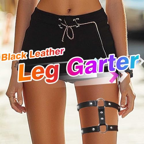 BODIY Leather Leg Harness Black Punk Garters Belts Rave Thigh Holster Strap Club Halloween Body Chain Accessories Jewelry for Women.2