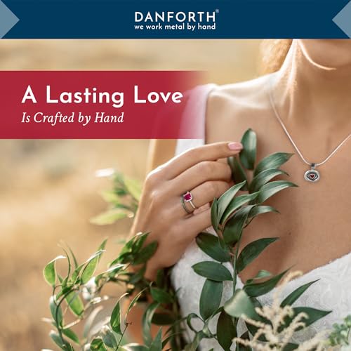 DANFORTH “Heart/Red” Pewter Necklace, Sophisticated Pewter & Red Heart Necklace for Women, Elegant Boho Jewelry, Box Chain Sterling Silver, 18”, Made In USA4