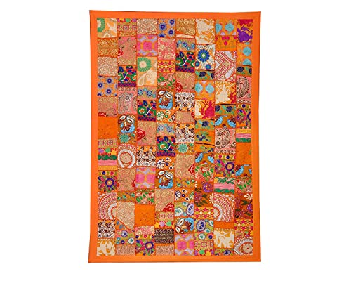 Aashita Creations Hand Embroidery Wall Hanging Patchwork Tapestry Cotton Wall