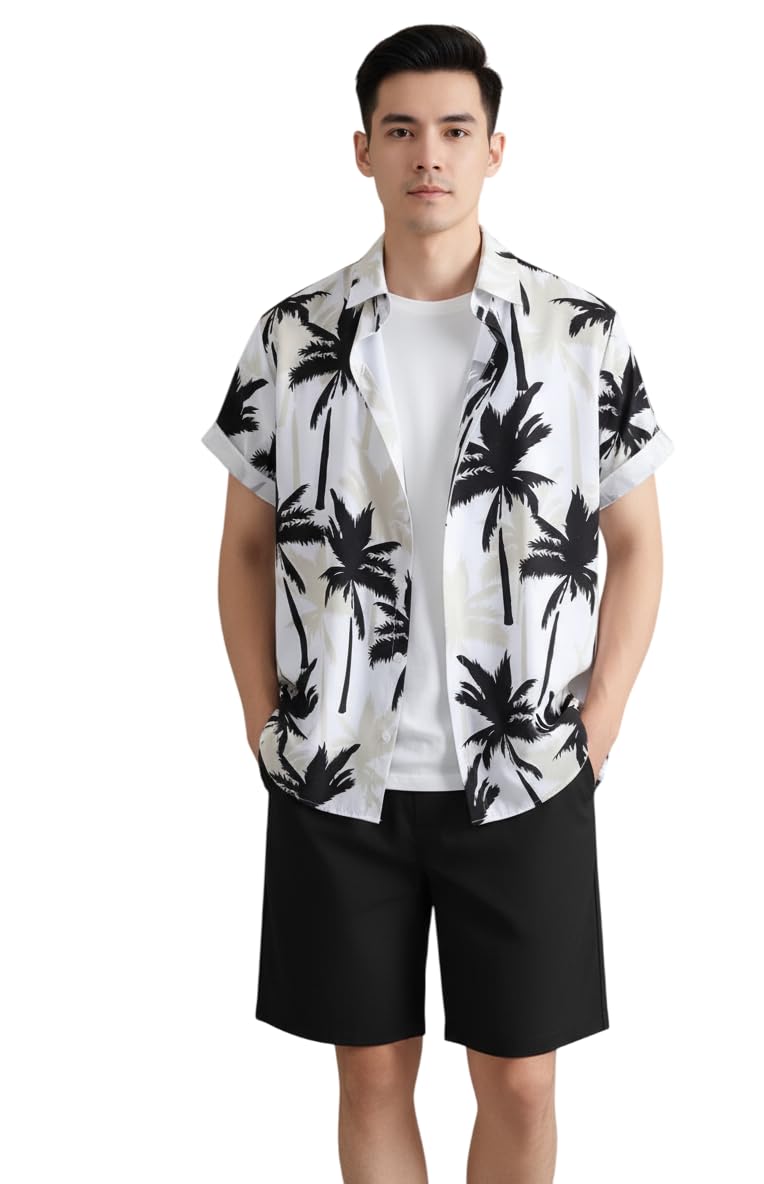 Stylish Men’s Printed Shirt and Shorts Set Soft Fabric, Casual Summer Wear, Perfect for Travel, Outings and Daily Style